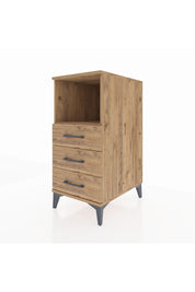 Kronos Komodin Tek Raflı 3 Çekmeceli 44x59x96 Çam-Çam
