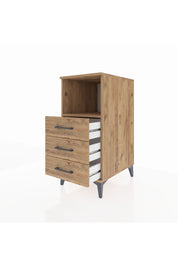 Kronos Komodin Tek Raflı 3 Çekmeceli 44x59x96 Çam-Çam