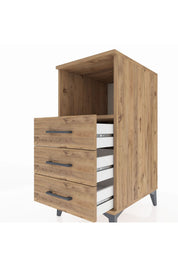 Kronos Komodin Tek Raflı 3 Çekmeceli 44x59x96 Çam-Çam