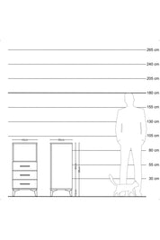 Kronos Komodin Tek Raflı 3 Çekmeceli 44x59x96 Çam-Çam