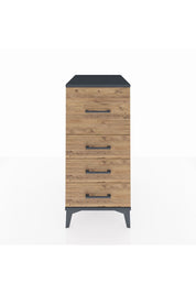 Kronos Komodin 4 Çekmeceli 44x59x96 Antrasit-Çam
