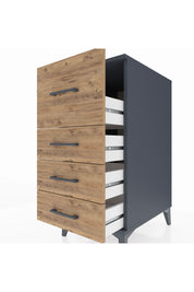Kronos Komodin 4 Çekmeceli 44x59x96 Antrasit-Çam