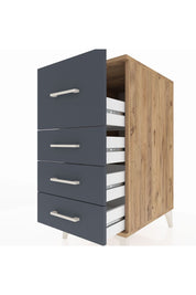 Kronos Komodin 4 Çekmeceli 44x59x96 Çam-Antrasit
