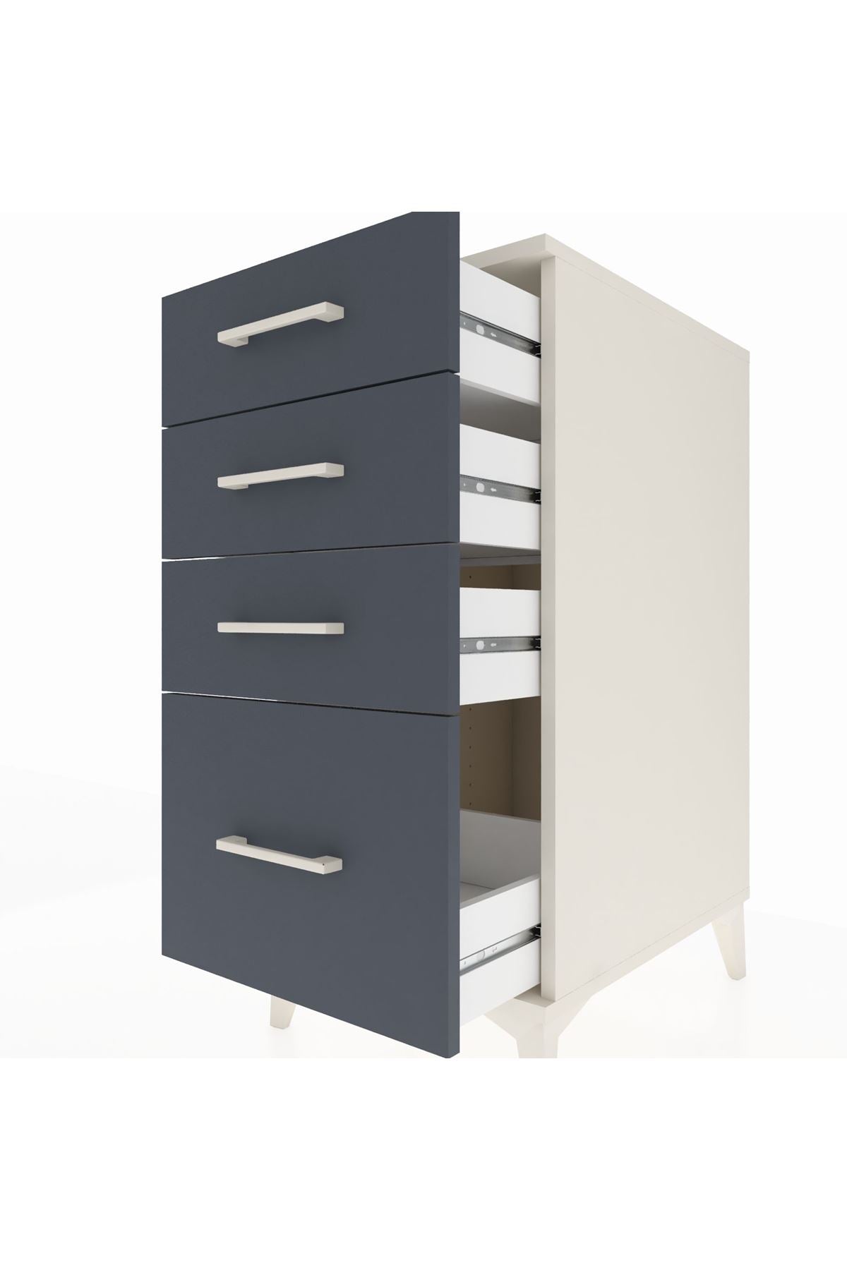 Kronos Komodin 4 Çekmeceli 44x59x96 Aytaşı-Antrasit