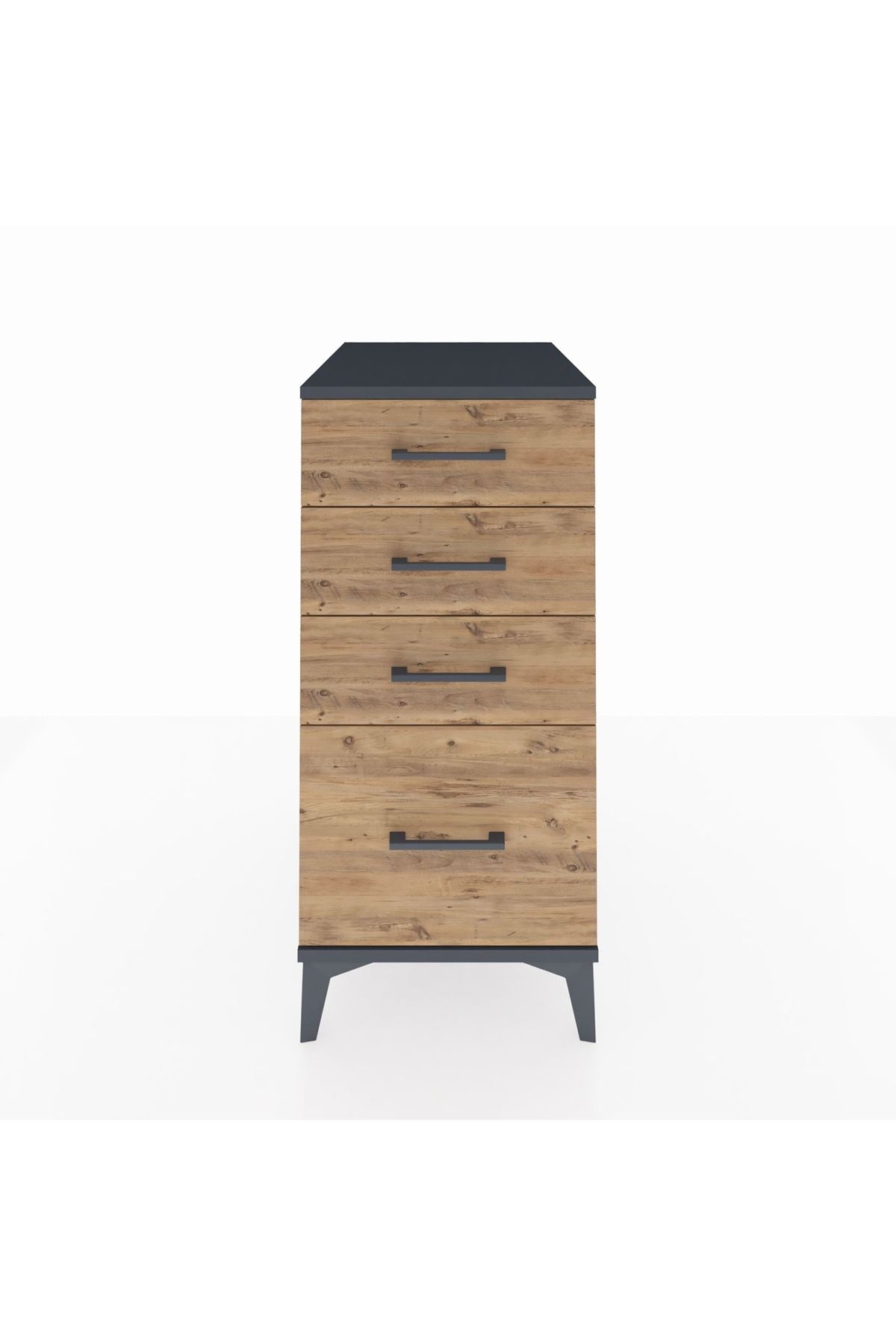 Kronos Komodin 4 Çekmeceli 44x59x96 Antrasit-Çam