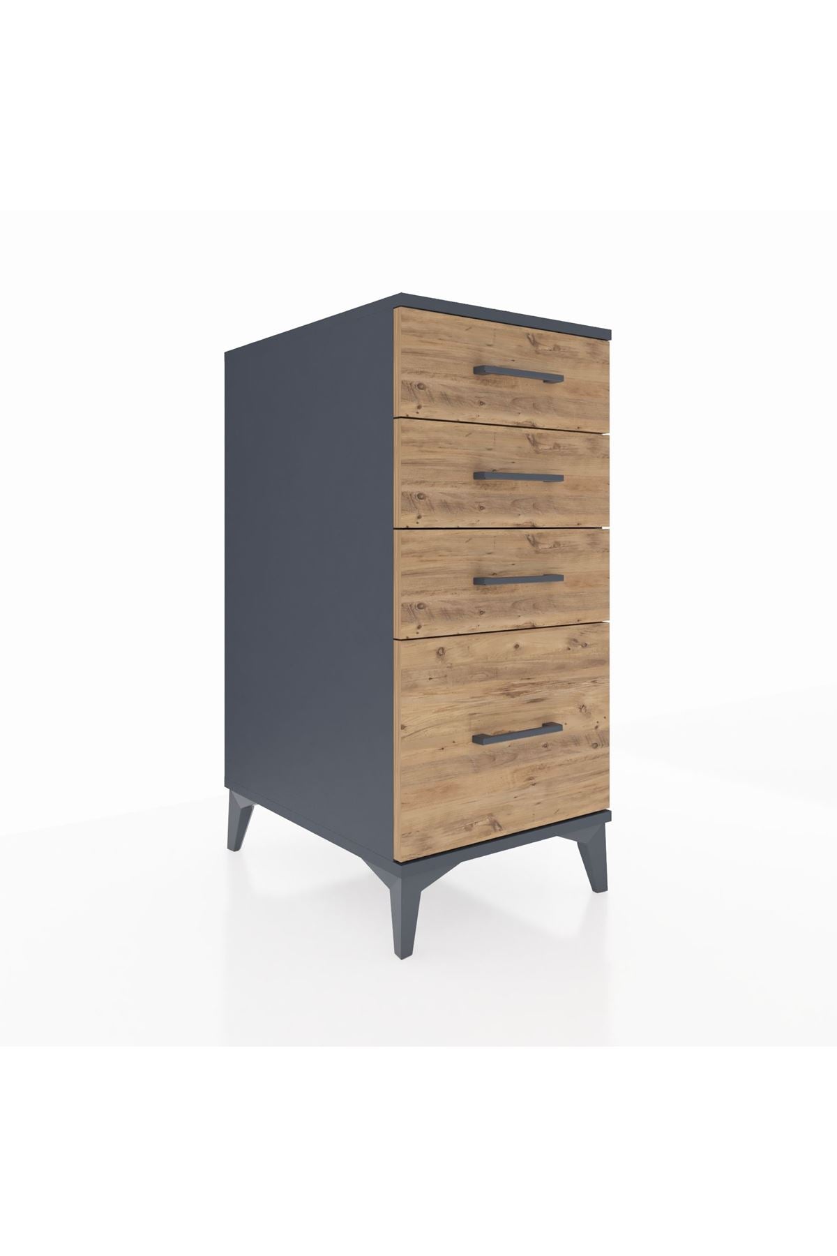 Kronos Komodin 4 Çekmeceli 44x59x96 Antrasit-Çam