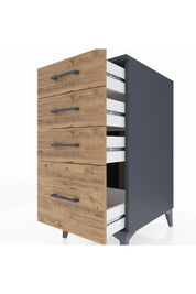Kronos Komodin 4 Çekmeceli 44x59x96 Antrasit-Çam