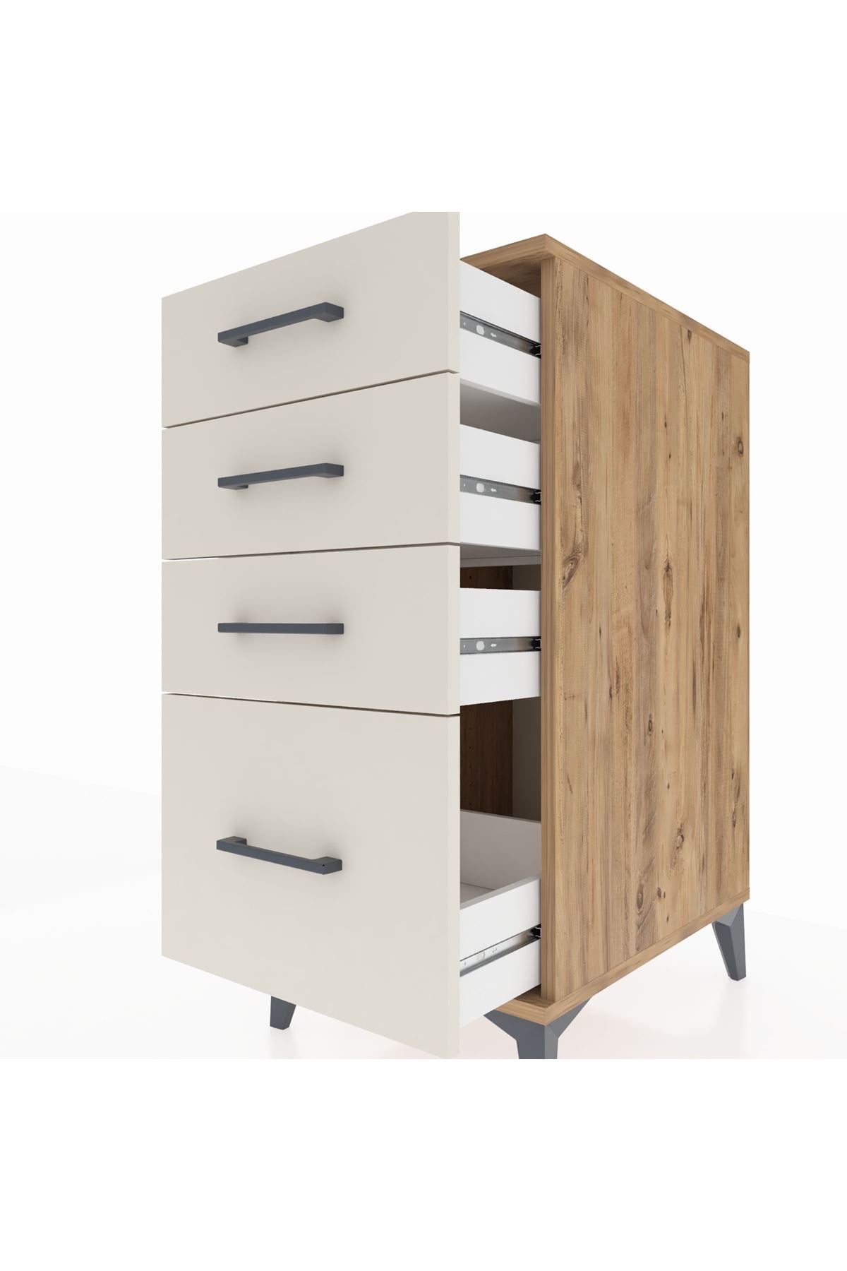 Kronos Komodin 4 Çekmeceli 44x59x96 Çam-Aytaşı