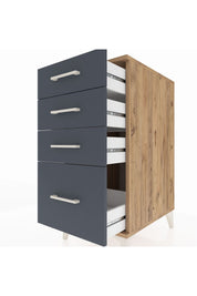 Kronos Komodin 4 Çekmeceli 44x59x96 Çam-Antrasit