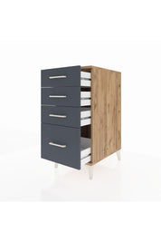 Kronos Komodin 4 Çekmeceli 44x59x96 Çam-Antrasit