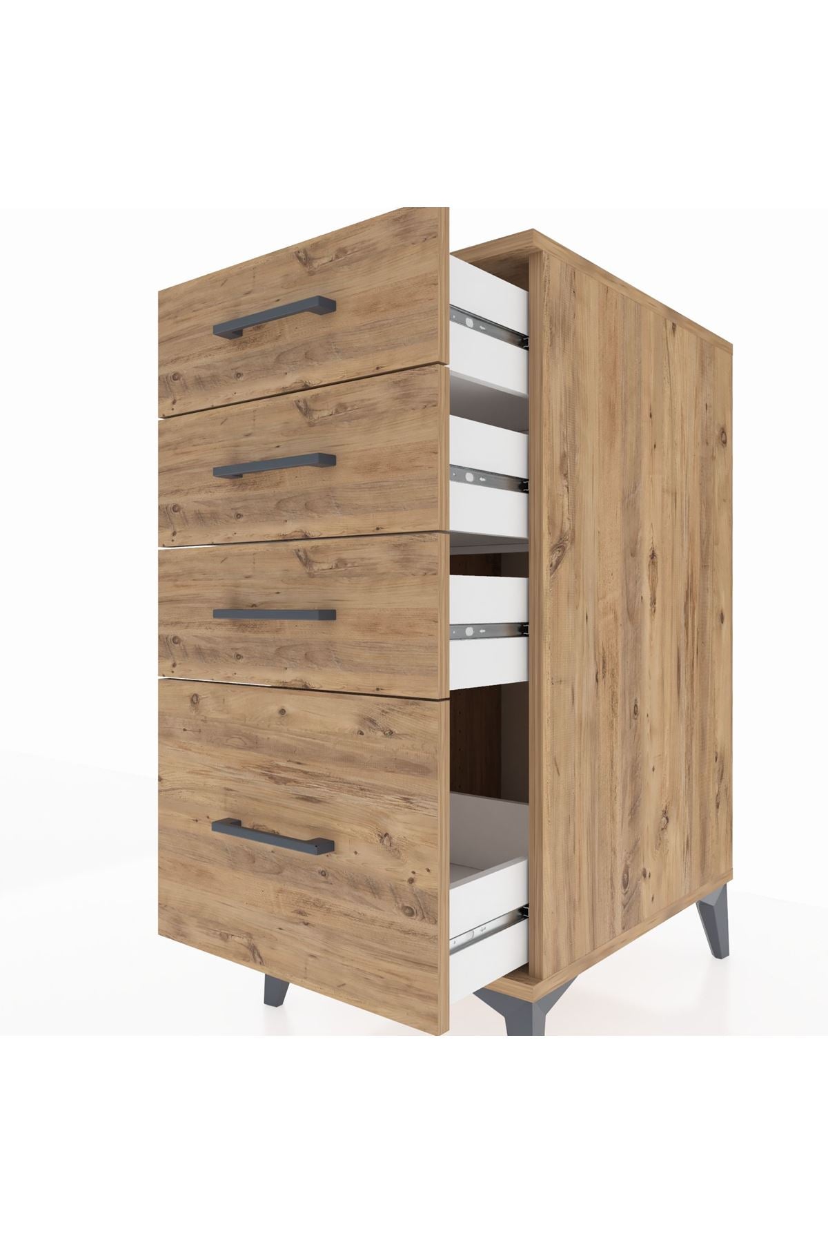 Kronos Komodin 4 Çekmeceli 44x59x96 Çam-Çam