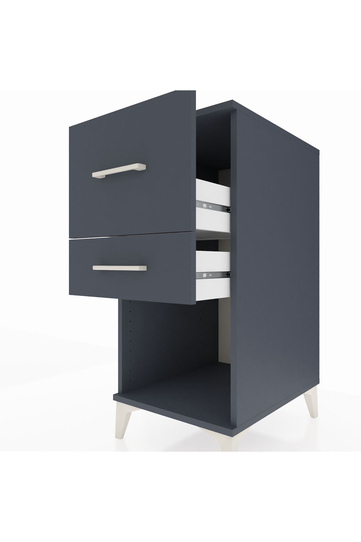 Kronos Komodin 2 Çekmeceli 44x59x96 Antrasit-Antrasit