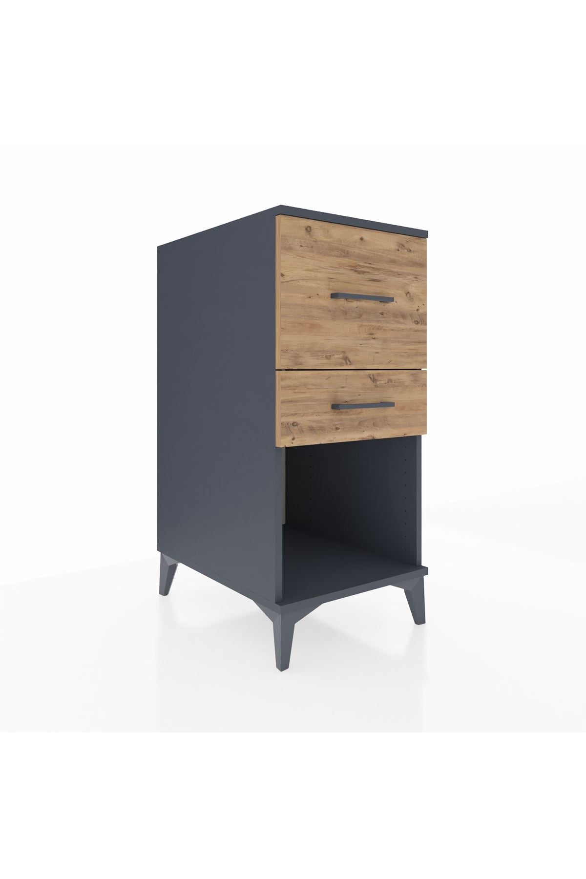 Kronos Komodin 2 Çekmeceli 44x59x96 Antrasit-Çam