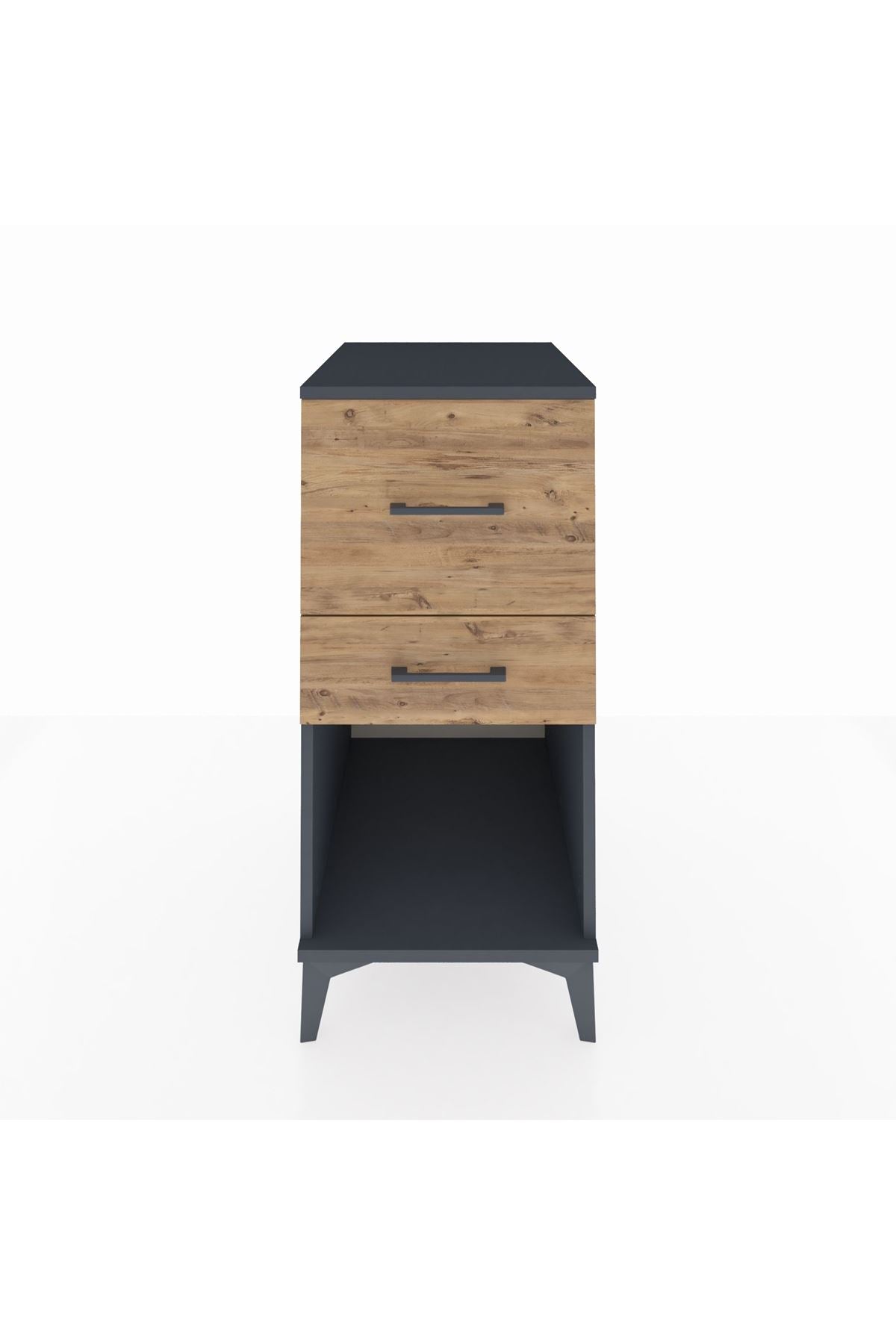 Kronos Komodin 2 Çekmeceli 44x59x96 Antrasit-Çam
