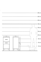 Kronos Komodin 2 Çekmeceli 44x59x96 Çam-Antrasit