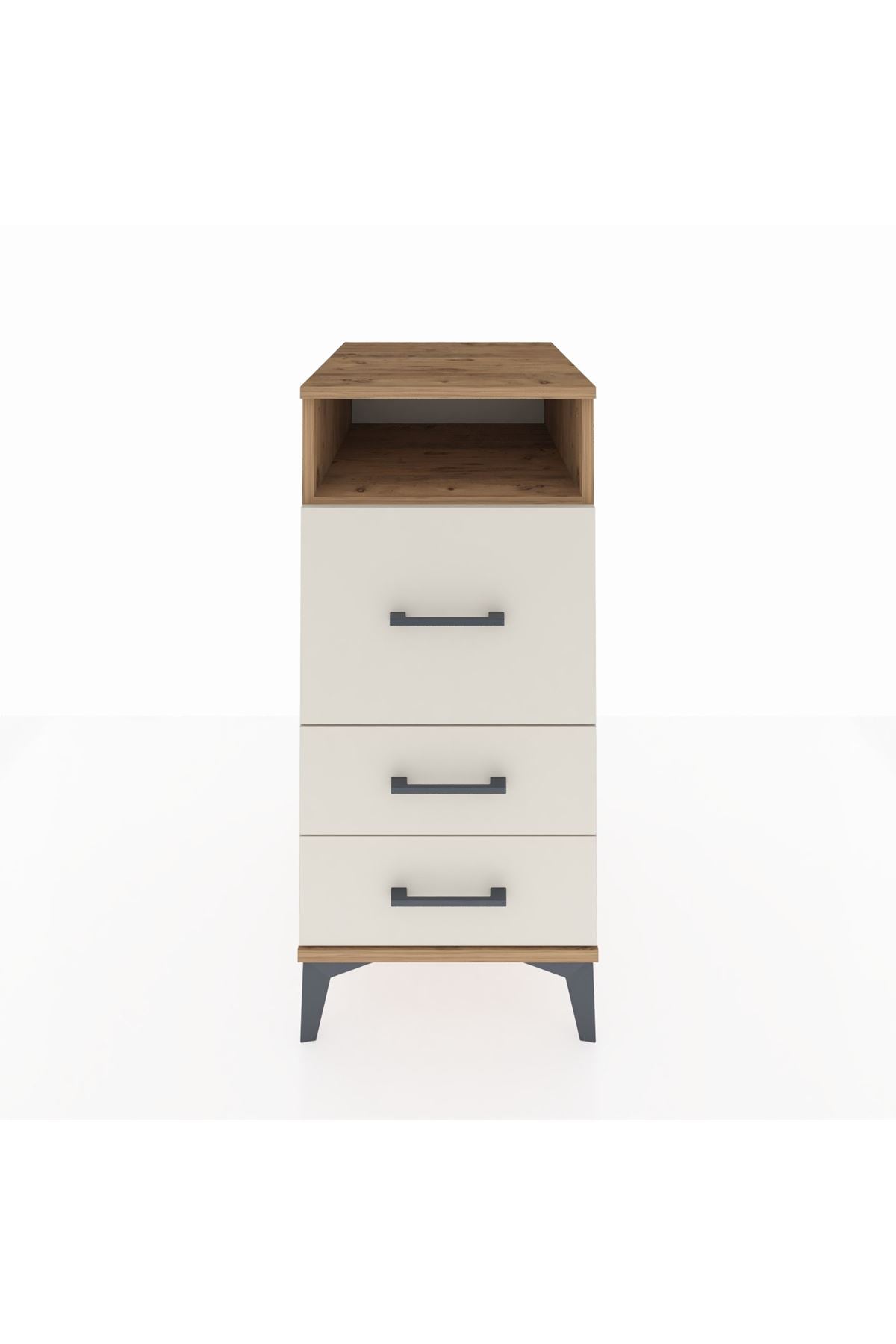 Kronos Komodin Tek Raflı 3 Çekmeceli 44x59x96 Çam-Aytaşı