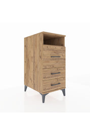 Kronos Komodin Tek Raflı 3 Çekmeceli 44x59x96 Çam-Çam