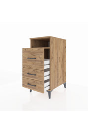 Kronos Komodin Tek Raflı 3 Çekmeceli 44x59x96 Çam-Çam