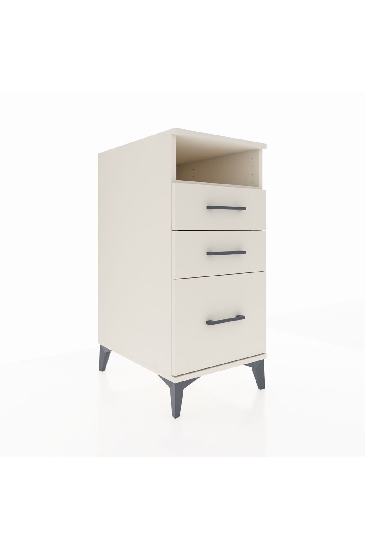Kronos Komodin Tek Raflı 3 Çekmeceli 44x59x96 Aytaşı-Aytaşı