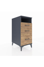 Kronos Komodin Tek Raflı 3 Çekmeceli 44x59x96 Antrasit-Çam