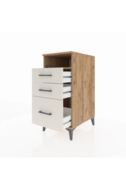 Kronos Komodin Tek Raflı 3 Çekmeceli 44x59x96 Çam-Aytaşı