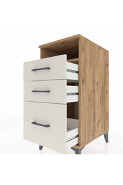 Kronos Komodin Tek Raflı 3 Çekmeceli 44x59x96 Çam-Aytaşı