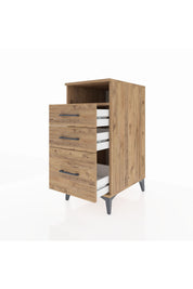 Kronos Komodin Tek Raflı 3 Çekmeceli 44x59x96 Çam-Çam