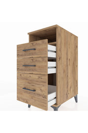 Kronos Komodin Tek Raflı 3 Çekmeceli 44x59x96 Çam-Çam