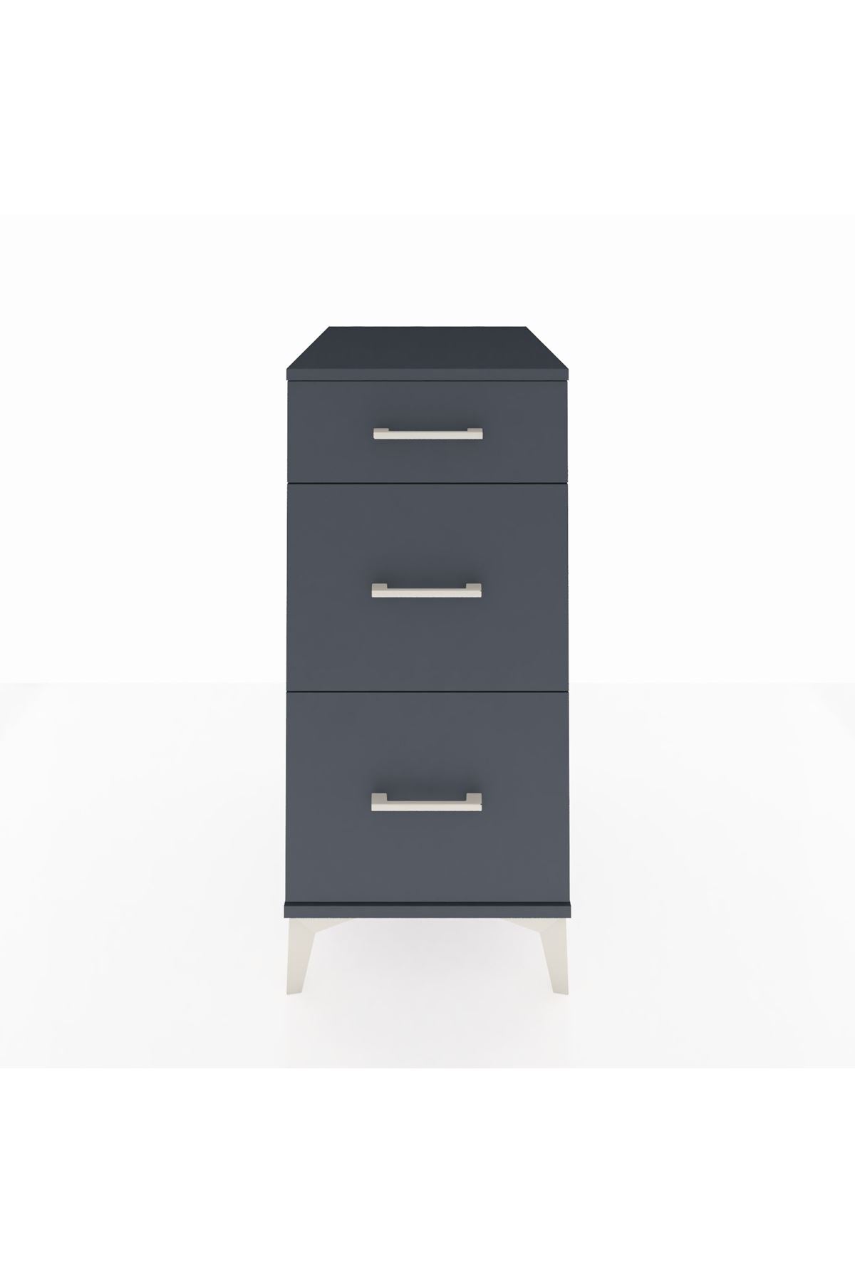 Kronos Komodin 3 Çekmeceli 44x59x96 Antrasit-Antrasit
