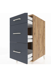 Kronos Komodin 3 Çekmeceli 44x59x96 Çam-Antrasit