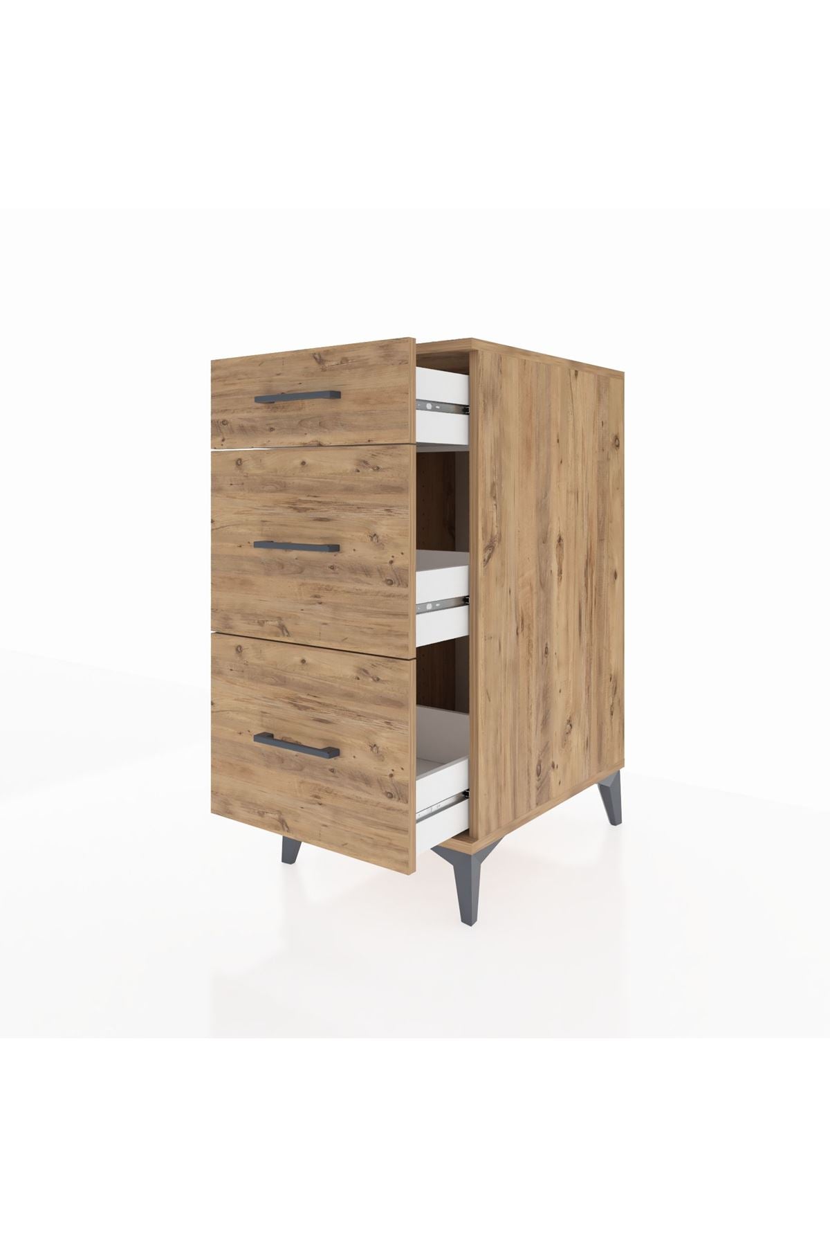 Kronos Komodin 3 Çekmeceli 44x59x96 Çam-Çam
