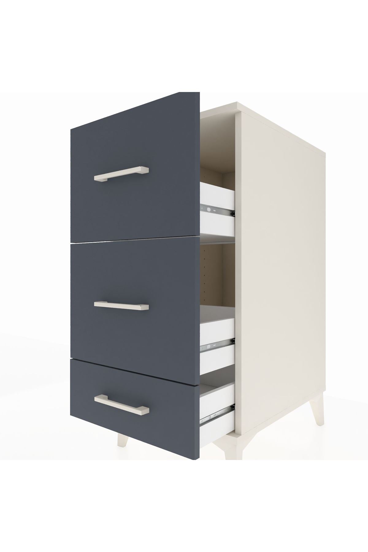 Kronos Komodin 3 Çekmeceli 44x59x96 Aytaşı-Antrasit