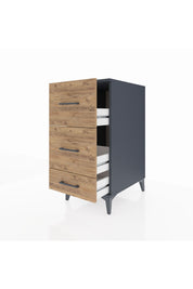 Kronos Komodin 3 Çekmeceli 44x59x96 Antrasit-Çam