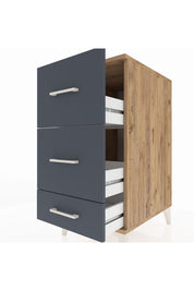 Kronos Komodin 3 Çekmeceli 44x59x96 Çam-Antrasit