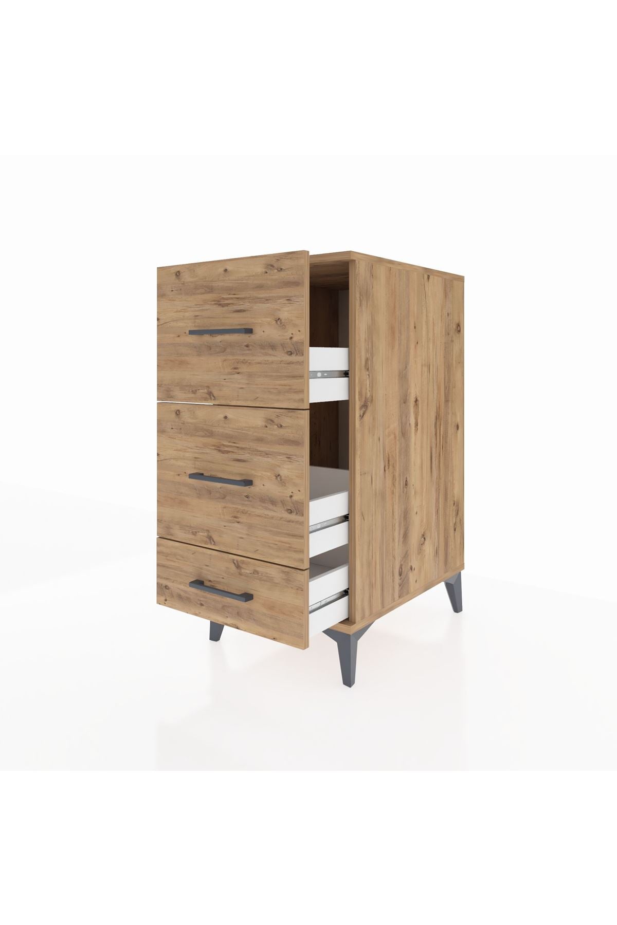 Kronos Komodin 3 Çekmeceli 44x59x96 Çam-Çam