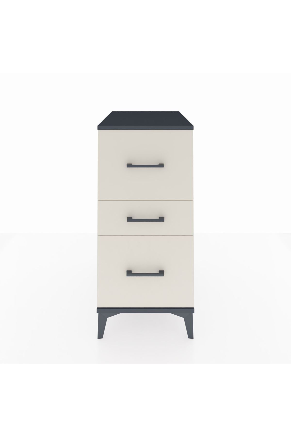 Kronos Komodin 3 Çekmeceli 44x59x96 Antrasit-Aytaşı