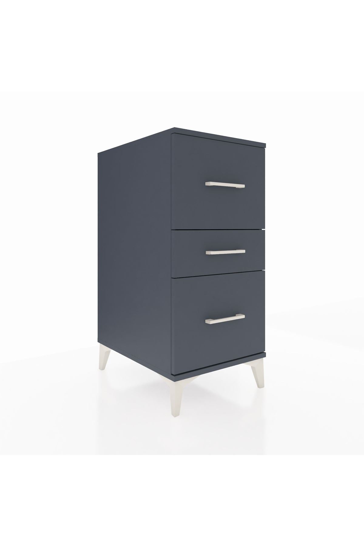 Kronos Komodin 3 Çekmeceli 44x59x96 Antrasit-Antrasit
