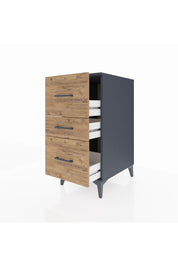 Kronos Komodin 3 Çekmeceli 44x59x96 Antrasit-Çam