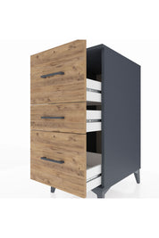 Kronos Komodin 3 Çekmeceli 44x59x96 Antrasit-Çam