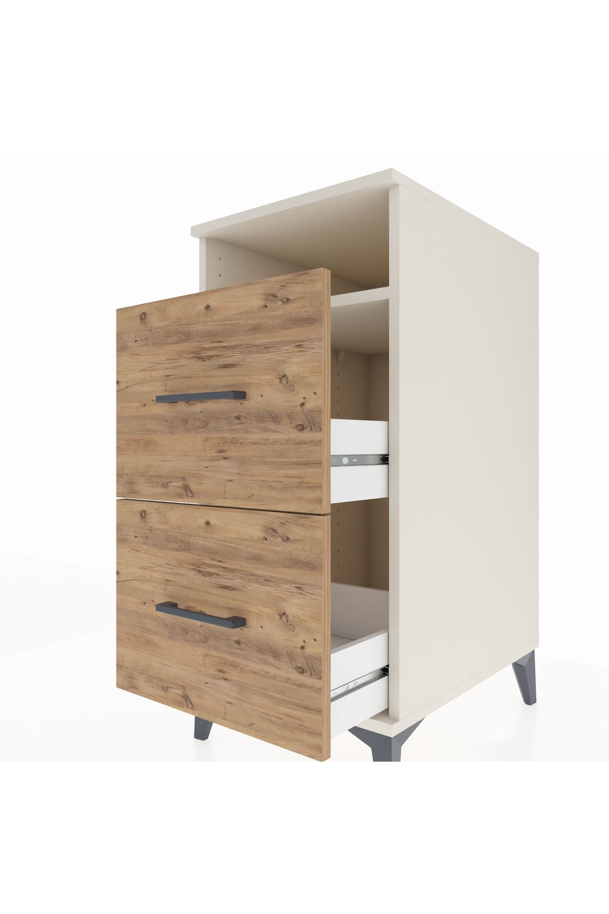 Kronos Komodin Tek Raflı 2 Çekmeceli 44x59x96 Aytaşı-Çam