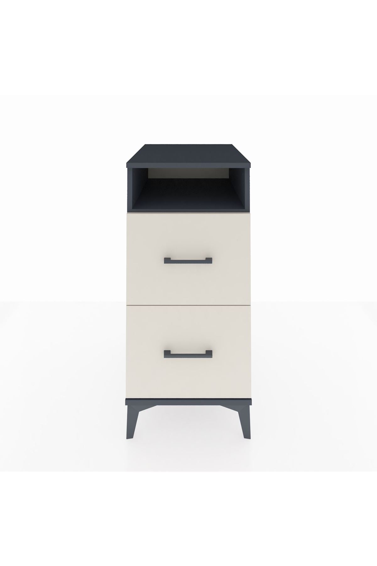 Kronos Komodin Tek Raflı 2 Çekmeceli 44x59x96 Antrasit-Aytaşı