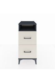 Kronos Komodin Tek Raflı 2 Çekmeceli 44x59x96 Antrasit-Aytaşı