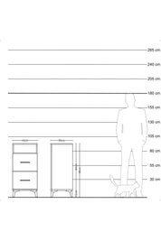 Kronos Komodin Tek Raflı 2 Çekmeceli 44x59x96 Antrasit-Aytaşı