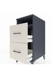 Kronos Komodin Tek Raflı 2 Çekmeceli 44x59x96 Antrasit-Aytaşı