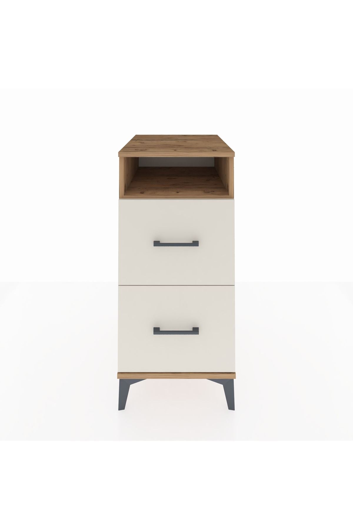 Kronos Komodin Tek Raflı 2 Çekmeceli 44x59x96 Çam-Aytaşı