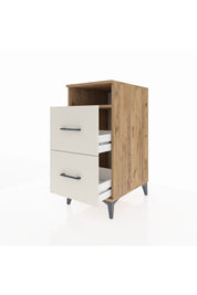 Kronos Komodin Tek Raflı 2 Çekmeceli 44x59x96 Çam-Aytaşı