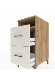 Kronos Komodin Tek Raflı 2 Çekmeceli 44x59x96 Çam-Aytaşı