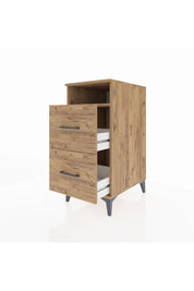 Kronos Komodin Tek Raflı 2 Çekmeceli 44x59x96 Çam-Çam
