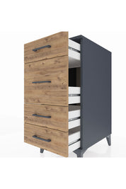 Kronos Komodin 4 Çekmeceli 44x59x96 Antrasit-Çam
