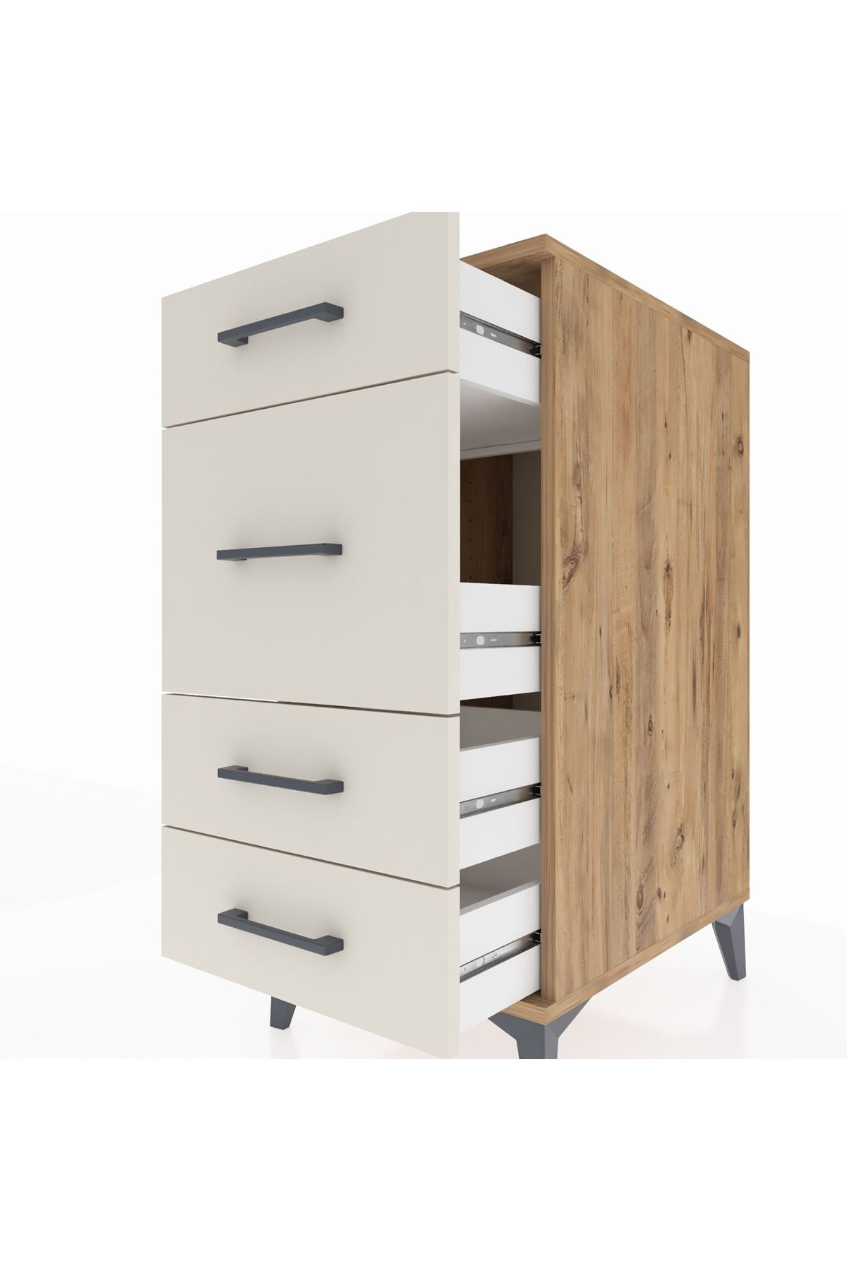 Kronos Komodin 4 Çekmeceli 44x59x96 Çam-Aytaşı